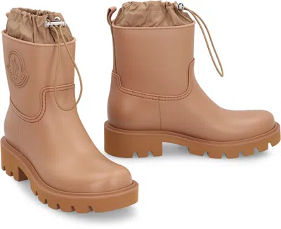 Moncler Ankle-length Waterproof Boots With Drawstring Closure In Neutral