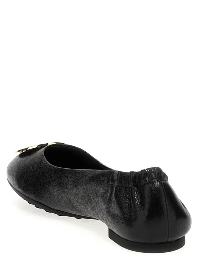 Tory Burch Minnie Travel Ballet With Metal Logo In Black