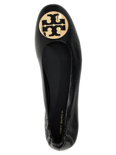 Tory Burch Minnie Travel Ballet With Metal Logo In Black