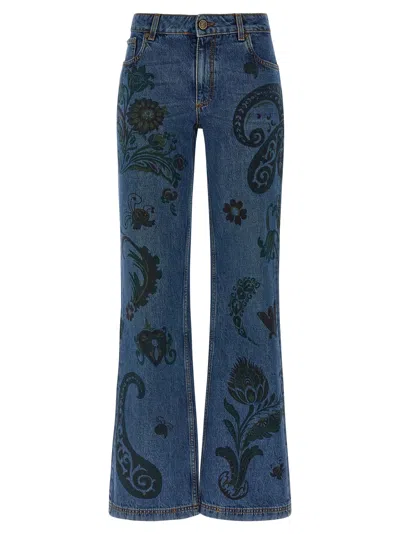 Etro Paisley Print Jeans In Multi