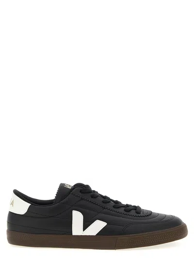 Veja Leather Sneakers In Black And White In Multi
