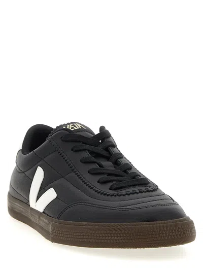 Veja Leather Sneakers In Black And White In Multi