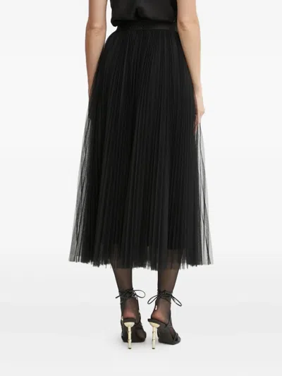 Forte Forte Midi A-line Skirt Sheer Overlay In Black