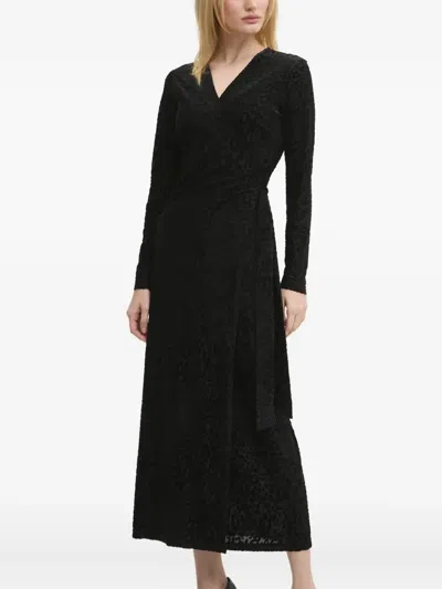 Never Fully Dressed Leopard-print Wrap Dress In Black