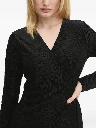 Never Fully Dressed Leopard-print Wrap Dress In Black