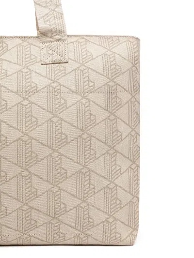 Lacoste Summer Pack Geometric-pattern Tote Bag In Neutral