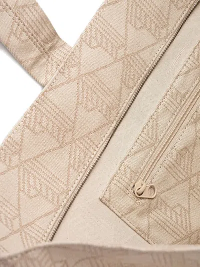 Lacoste Summer Pack Geometric-pattern Tote Bag In Neutral