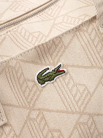 Lacoste Summer Pack Geometric-pattern Tote Bag In Neutral
