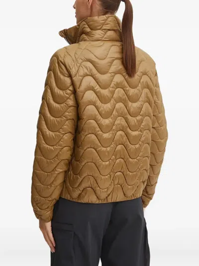 K-way Wave-pattern Padded Jacket In Brown