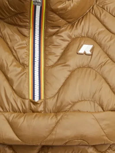K-way Wave-pattern Padded Jacket In Brown