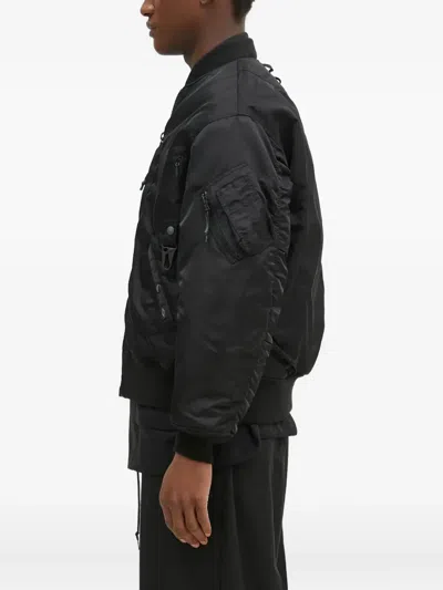 Manastash Ribbed Bomber Jacket In Black