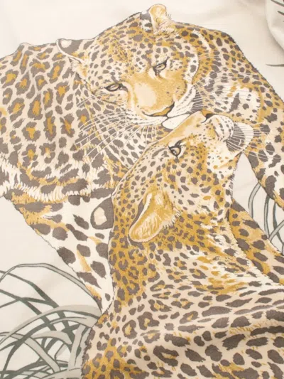 Pre-owned Hermes 2000s Jungle Love Blanket In Neutral