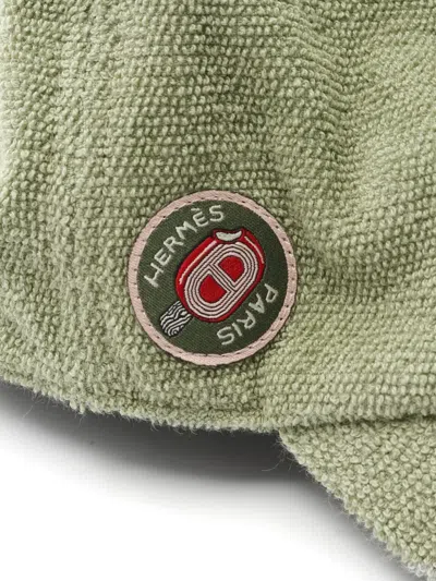 Pre-owned Hermes 10s Davis Logo-patch Baseball Cap In Green