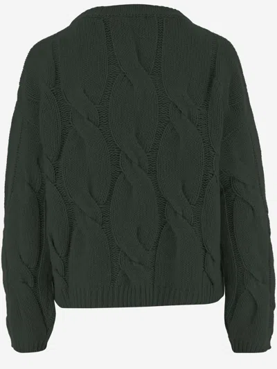 Bruno Manetti Cable-knit Crew-neck Sweater In Green