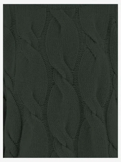 Bruno Manetti Cable-knit Crew-neck Sweater In Green