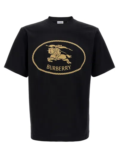 Burberry Cotton T-shirt With Knight Stamp In Black