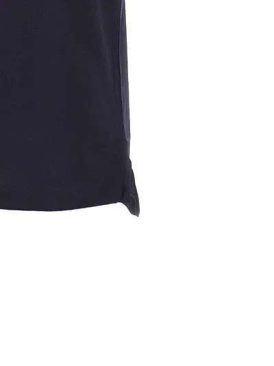 Burberry Embroidered Logo Polo Shirt In Blue