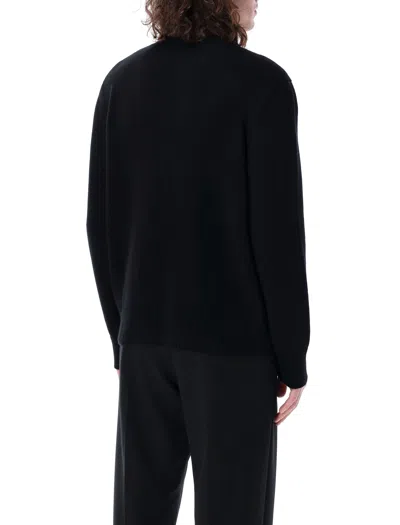 Burberry Cotton Sweater With Ekd Embroidery In Black