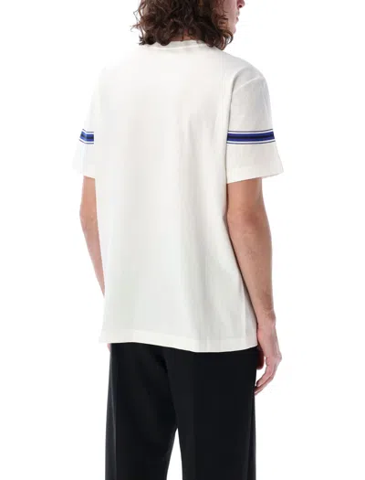 Burberry Men's Striped Cotton T-shirt In White