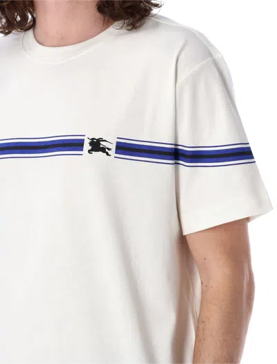 Burberry Men's Striped Cotton T-shirt In White