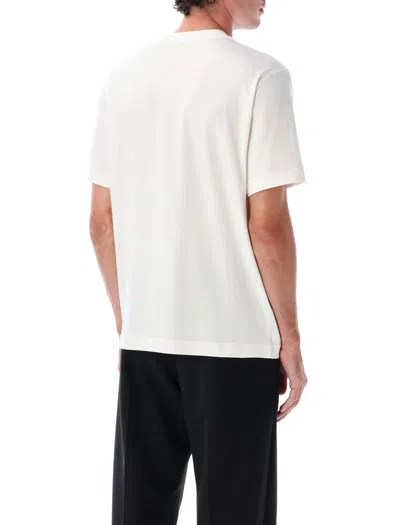 Burberry Men Beige Crewneck T-shirt With Maxi Logo On The Front In Cotton Man In White