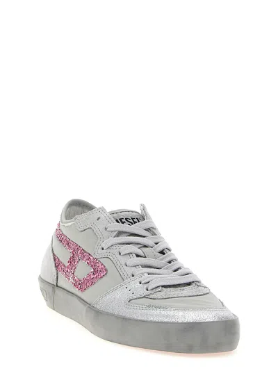 Diesel Low-top Glitter Rubber Sole Sneakers In Gray