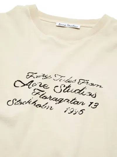 Acne Studios Graphic-print T-shirt In Neutral