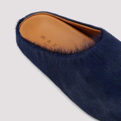 Marni Faux Fur Flat Sole Slippers In Black