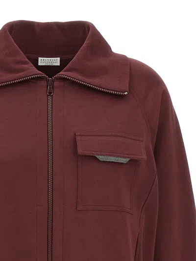 Brunello Cucinelli Collared Neck Sweatshirt With Shiny Flap Detail