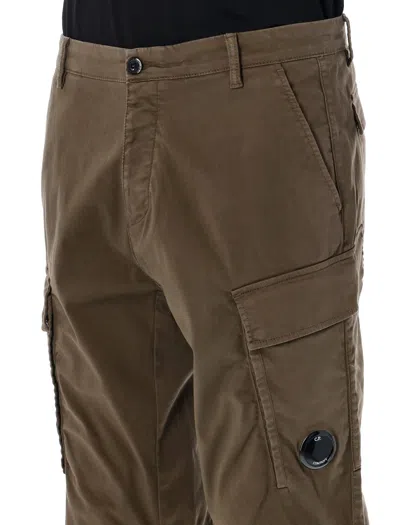 C.p. Company C.p.company Stretch Sateen Loose Cargo Pants In Brown