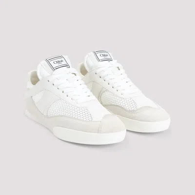 Chloé Chloe Women Sneakers Kick In Mesh E Pelle Scamosciata In White