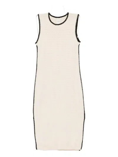 Varley Dwight Knit Tank Midi Dress In Neutral