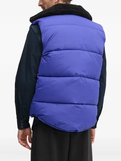 Apc Quilted Padded Gilet In Blue