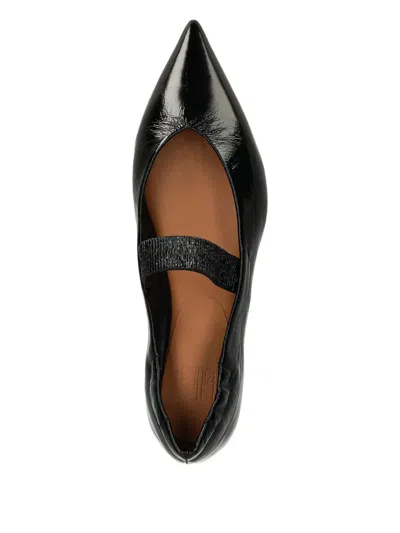 Billi Bi Pointed-toe Ballet Flats In Black