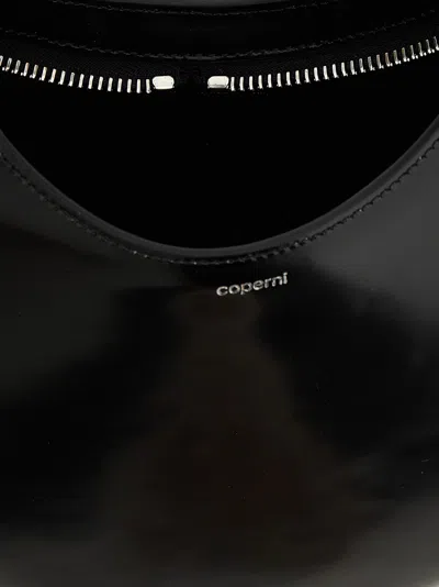 Coperni Swipe Glossy Finish Backpack With Adjustable Strap In Black