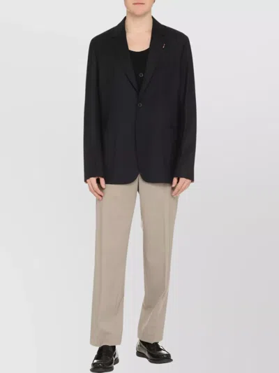 Paul Smith Wool Side Vents Notch Lapel 2-button Blazer In Blue