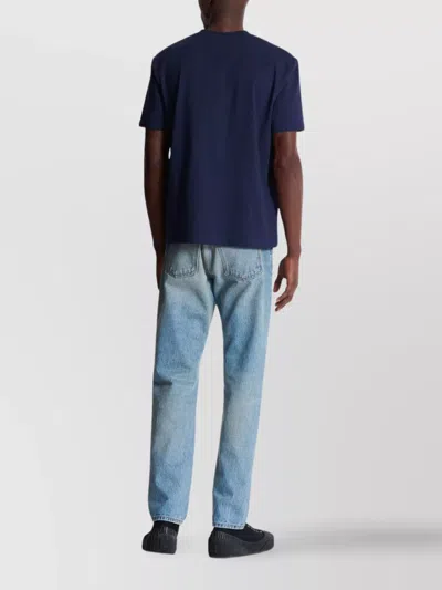 Balmain Paris Print T-shirt Short Sleeves In Blue