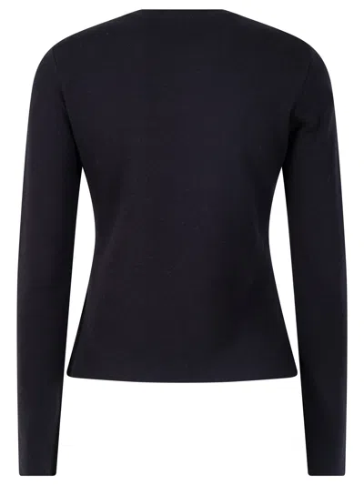 Max Mara Ticino Long-sleeved Fitted Top In Blue
