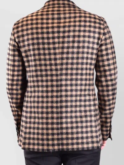 Tagliatore Checkered Front Pockets Long Sleeves Blazers In Multi