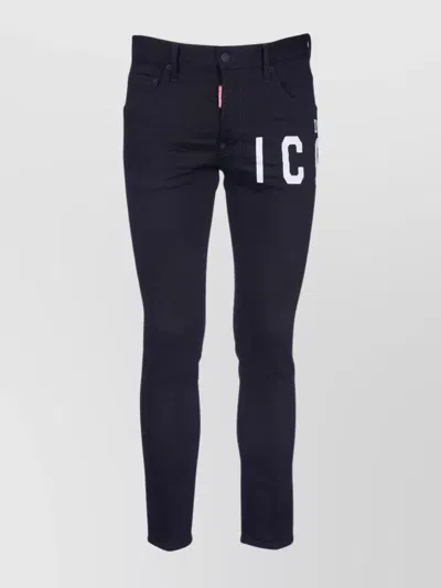 Dsquared2 Denim Trousers With Pockets And Loops In Black