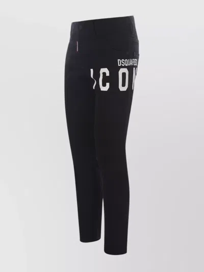 Dsquared2 Denim Trousers With Pockets And Loops In Black