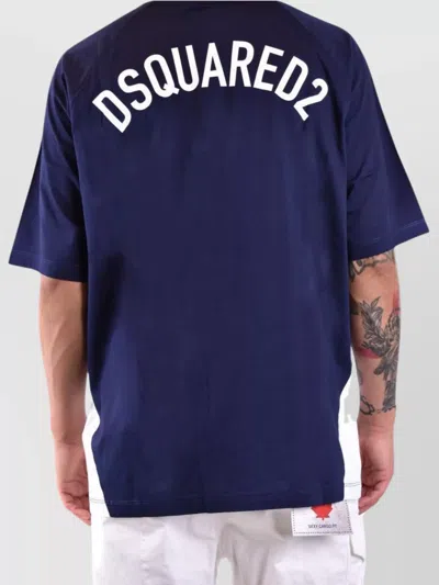 Dsquared2 Block Design Crew Neck Short Sleeve T-shirts In Blue