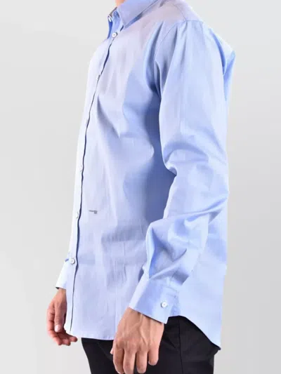 Dsquared2 Collared Shirt Button-down Long Sleeves In Blue
