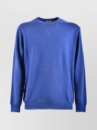 Woolrich Sky Blue Wool Classic Crew Neck Knitwear In Blue