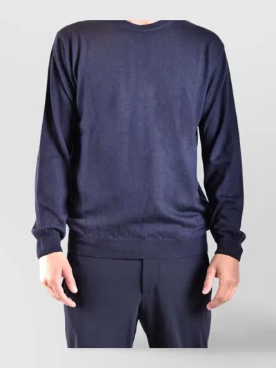 Woolrich Crew Neck Sweaters Long Sleeves In Blue