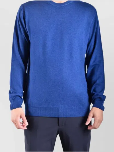 Woolrich Sky Blue Wool Classic Crew Neck Knitwear In Blue