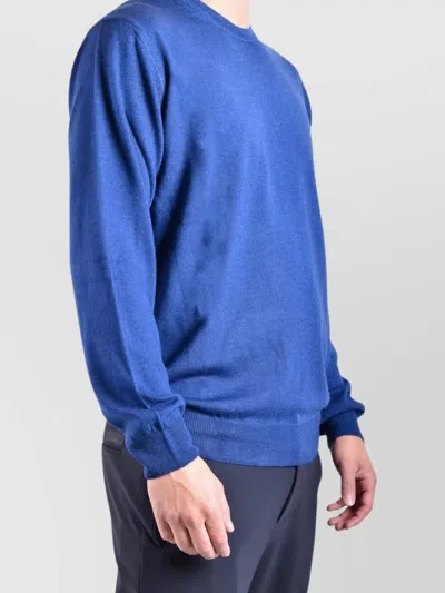 Woolrich Sky Blue Wool Classic Crew Neck Knitwear In Blue