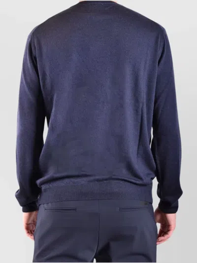Woolrich Crew Neck Sweaters Long Sleeves In Blue