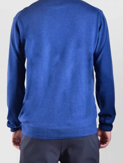 Woolrich Sky Blue Wool Classic Crew Neck Knitwear In Blue