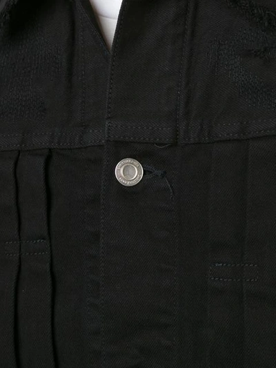 Shop Christian Dada Distressed Denim Jacket - Black